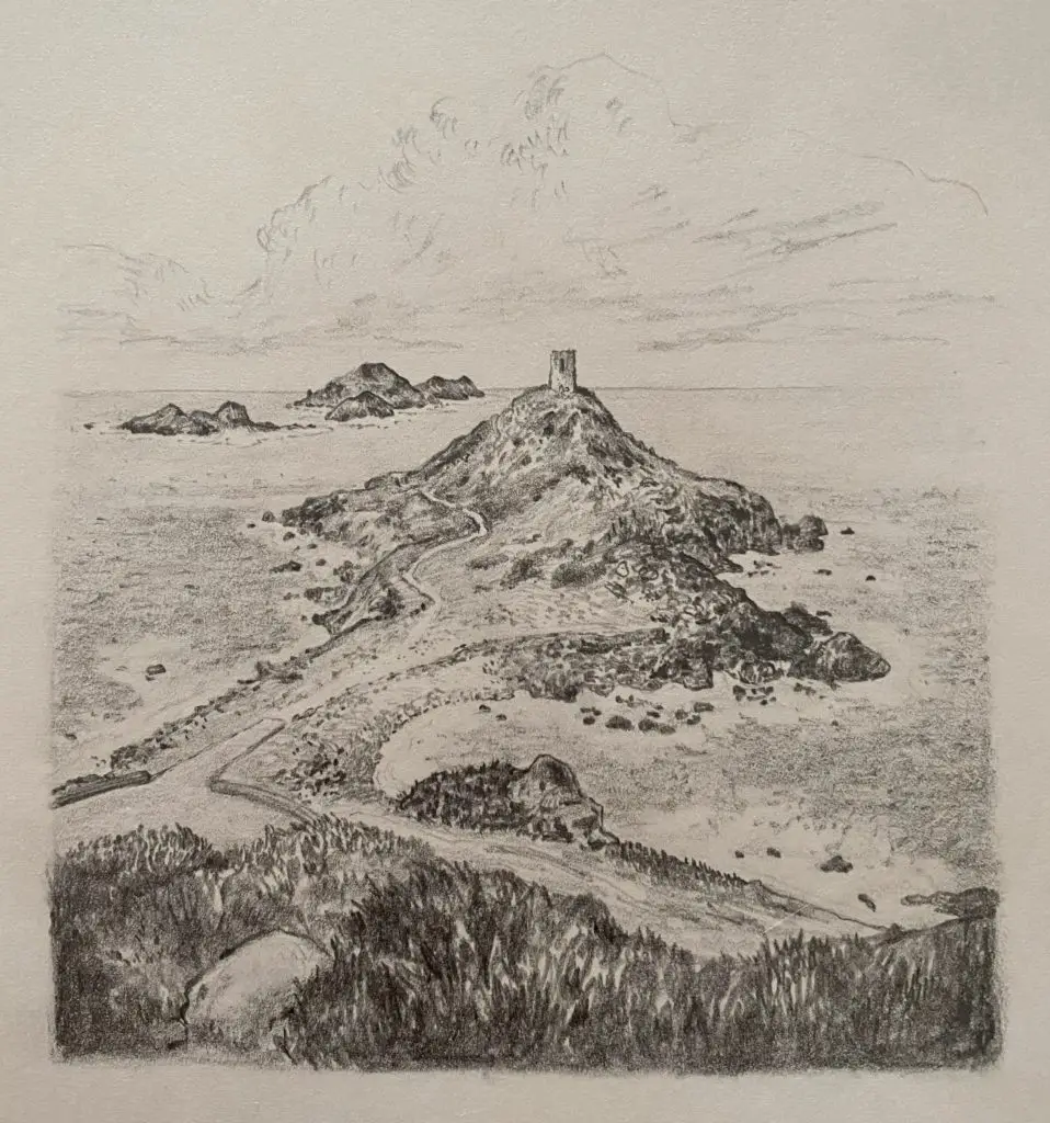 Illustration paysage patrimoine bâti dessin à la main portfolio